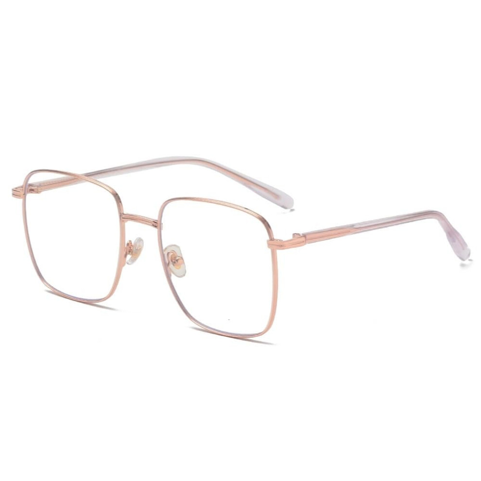 Blue Light Blocking Reading Glasses +150 Sandsilver Oversized Square Frame for Computer Eye Strain Relief