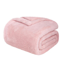 Sherpa Fleece Throw Blanket Twin Size – Soft Warm Reversible Fluffy Blanket for Couch and Bed, Pink Cozy AllSeason Style
