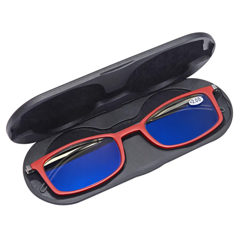 Blue/Light/Red Blocking Folding Reading Glasses 2.5X Ultrathin Weight Readers With Case For Men Women