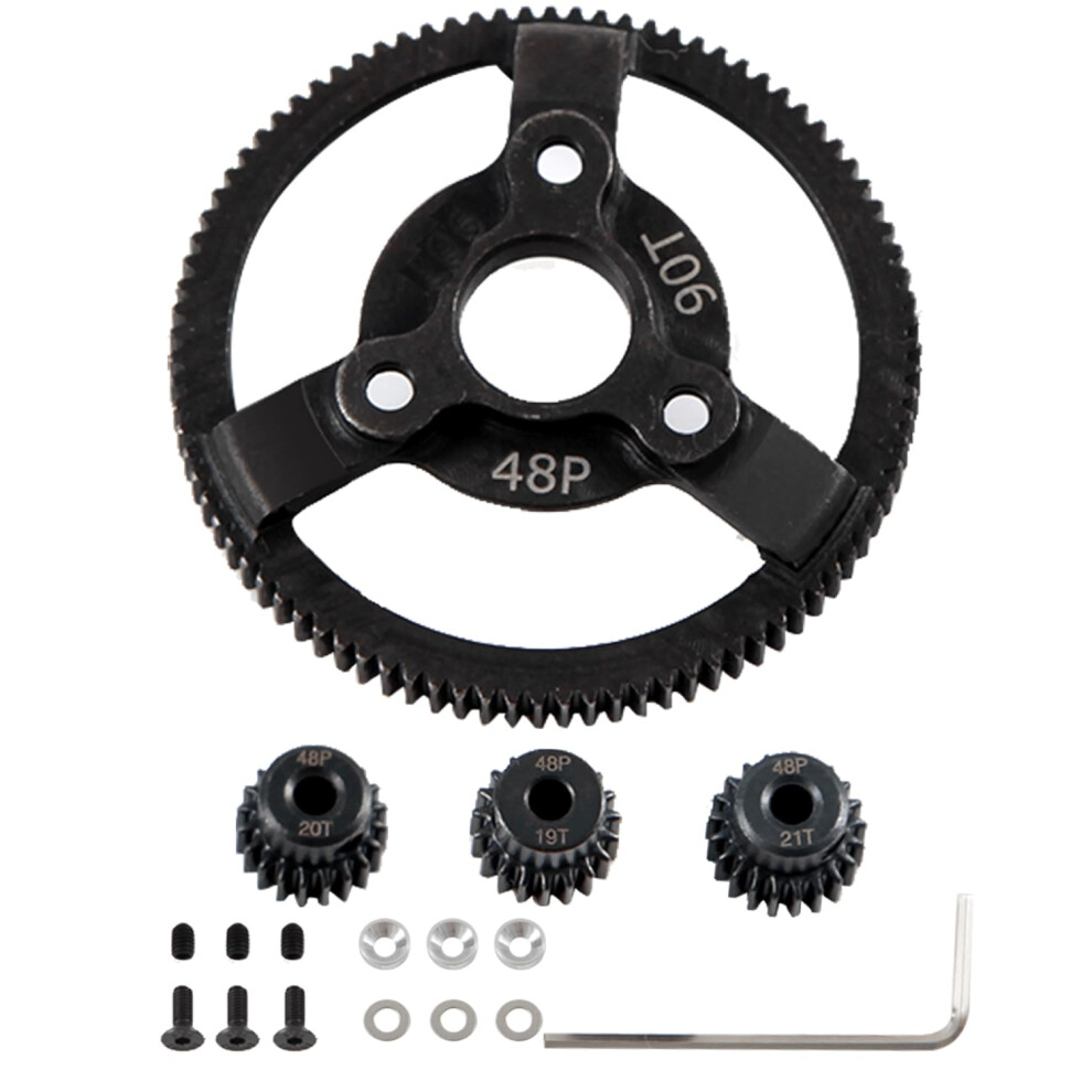 Rc Steel Spur Gear 90T 48P For 1/10 Slash 2Wd Rustler Stampede, Hardened Steel Gear Set, Enhanced Durability 9330225634669