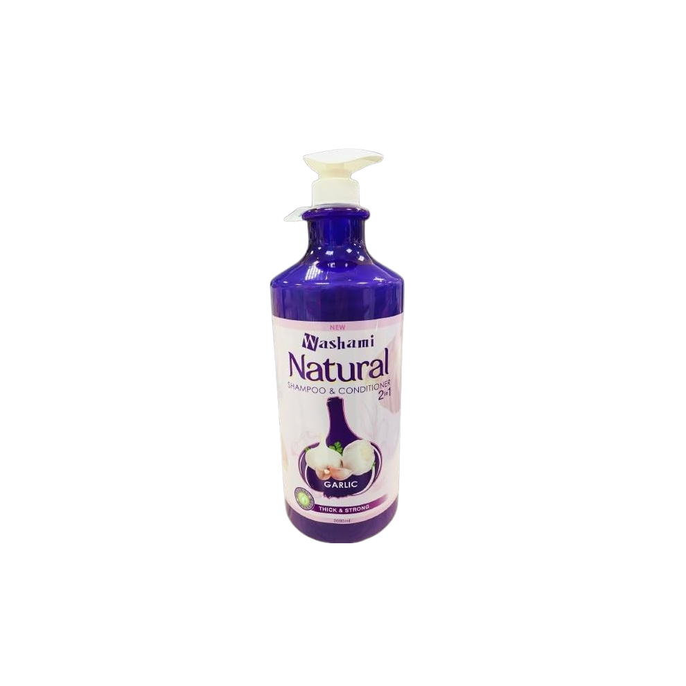 Washami Scalp Nourishment & Reduced Hair Breakage Natural Garlick Shampoo & Conditioner (2In1) | Reducing Hair Fall And Breakage - 2080ml