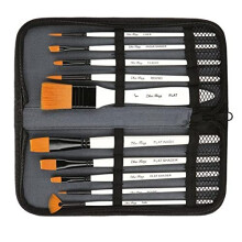 Artist Paint Brush Set for Acrylic Oil Watercolor, 3 Pack of 10, Nylon Bristles with Carry Case