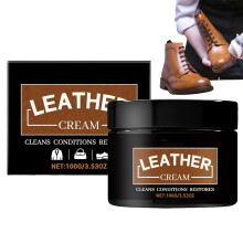 Leather Conditioner and Cleaner Cream for Boots Bags Furniture Car Seats, Matte Restorer with Anti‑Cracking Protection