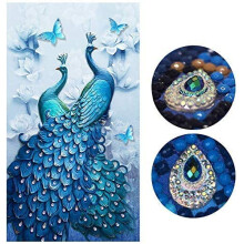 Full Drill Peacock Diamond Painting Kit 100x60CM Vivid Colors DIY Art for Wall Decor
