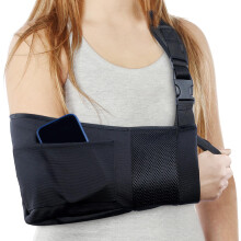 Adjustable Arm Sling Shoulder Immobilizer with Padded Support for Rotator Cuff Injury, One Size Fits Left and Right
