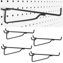 Heavy Duty Pegboard Hooks 8 Inch Black Metal Utility Accessories for Garage Storage and Organization