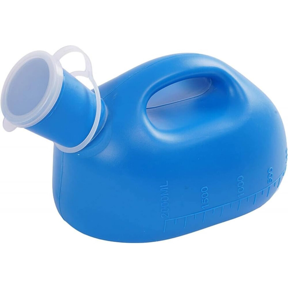 Male Portable Urinal 2000ml Durable Plastic Pee Bottle with Graduated Markings for Travel and Home