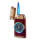 Butane Torch Lighter Red Windproof Refillable Adjustable Flame Zinc Alloy with Builtin Clock for Camping 1