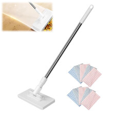 Hands Floor Mop with NoTouch Cleaning System, 100cm Extendable Handle, Wet and Dry Dual Mode, White