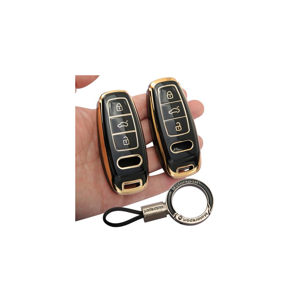 Key Fob Cover For Audi A3 A6 A7 A8 Q8 Etron 20192025, Fullwrap Tpu Protection Key Case With Keychain 9073542251187