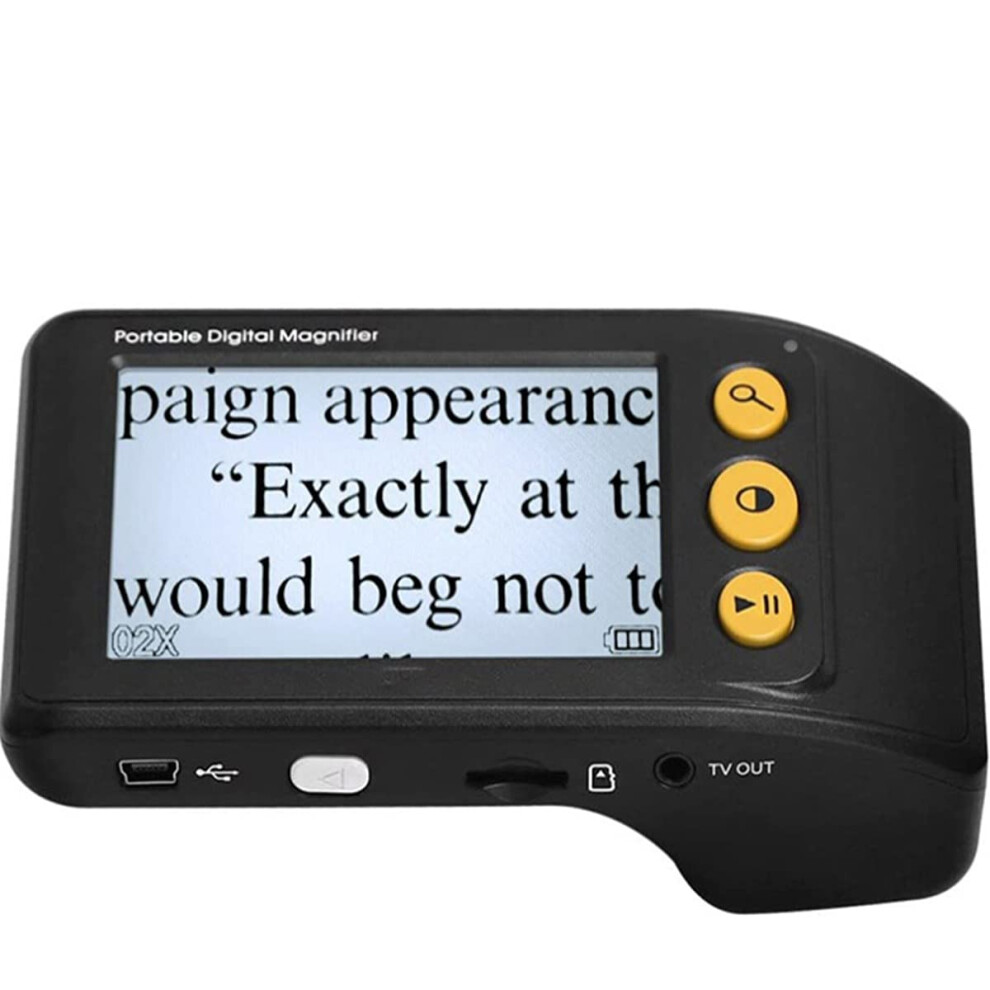 3.5' LCD Digital Magnifier for Low Vision, 2x25x Zoom Electronic Reading Aid with Foldable Handle
