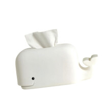 Whale Tissue Box Cover, Waterproof Silicone Holder with Playful Design for Home or Office Decor