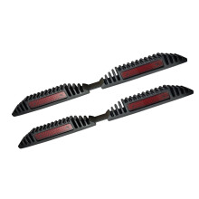 Car Door Edge Guards with Reflectors, Black and Red 2Pack Rubber Protectors for Universal Safety