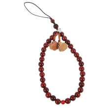 Beaded Phone Strap Natural Green Sandalwood Wrist Lanyard with Secure Grip AntiDrop Design for Men Women