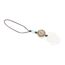 Delicate Fox Phone Charm Lanyard with Jade Pendant, Cute Anti‑Drop Strap for Mobile and Bag