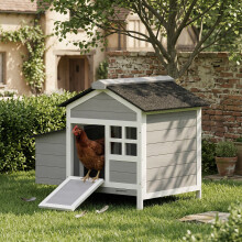 PawHut Wooden Chicken Coop with Pull-Out Tray & Nesting Box