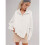 Women'S Button Oversized Side Slit High Low Sweatshirt Long Sleeve Reverse Seam Pullover Tunic Tops White XL 5