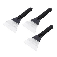 3pcs Car Ice Scraper Set for Fast Snow Removal with Scratch Design and Ergonomic Grip