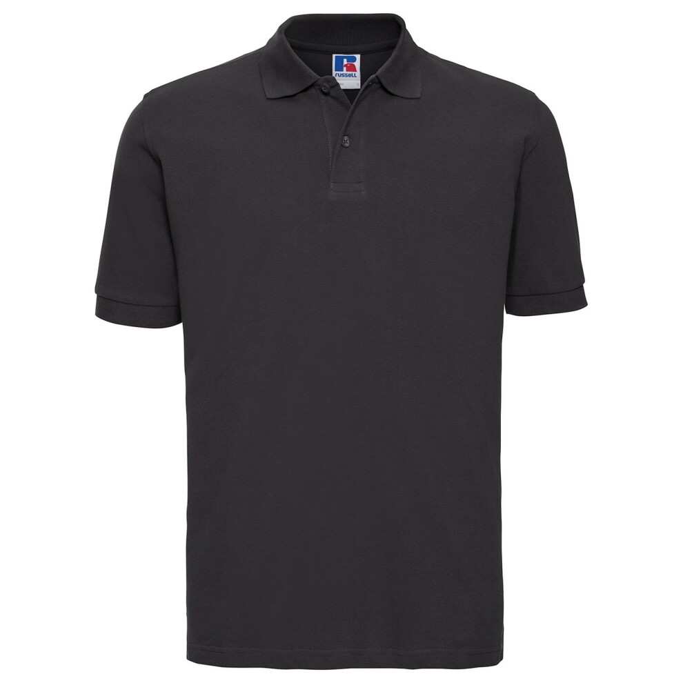 New Russell Men's (M, ) Classic Cotton Pique Polo Shirt Black