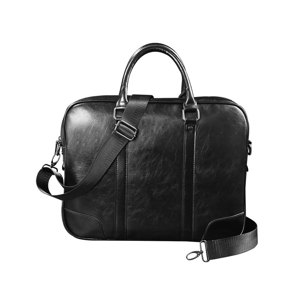 Men's Laptop Bag Convertible 2In1 Briefcase With Adjustable Shoulder Strap And Integrated Luggage Strap 9330225588801