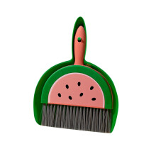 Mini Dustpan and Brush Set with Ultra Thin Broom Head and Leakproof Silicone Pan for Home Office Kitchen