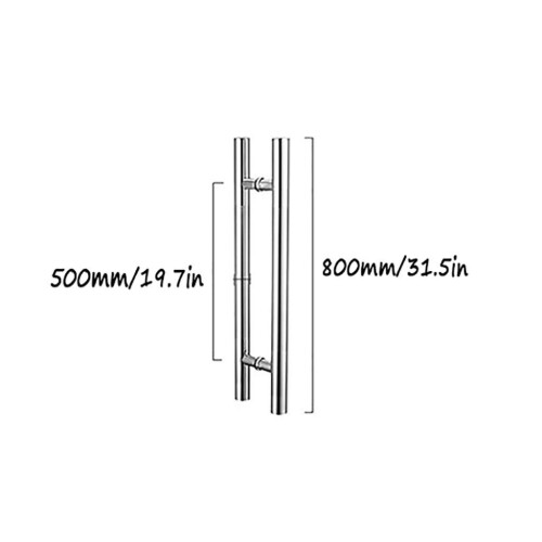 Stainless Steel Glass Door Push Pull Handle 800x500mm Rectangular Design for Indoor and Outdoor Use 1