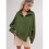Women'S Button Oversized Side Slit High Low Sweatshirt Long Sleeve Reverse Seam Pullover Tunic Tops Army Green M 5