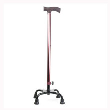 Adjustable Aluminum Alloy Quad Walking Stick for Seniors with FourLeg Stable Base and Ergonomic Grip