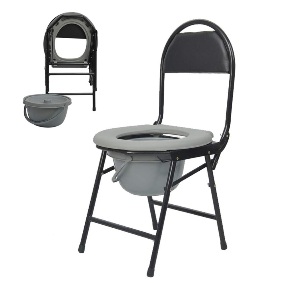 Shower Chair for Elderly with Ergonomic âBack Support, Durable Stainless Frame, Dual ToiletâShower Use