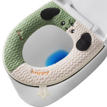 Soft Warm Toilet Seat Cover with Zipper, Washable Flannel Cushion, Reusable Universal Fit for Winter Bathroom