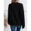 Women'S V Neck Sweatshirt Long Sleeves Pullover Tops Black XL 3