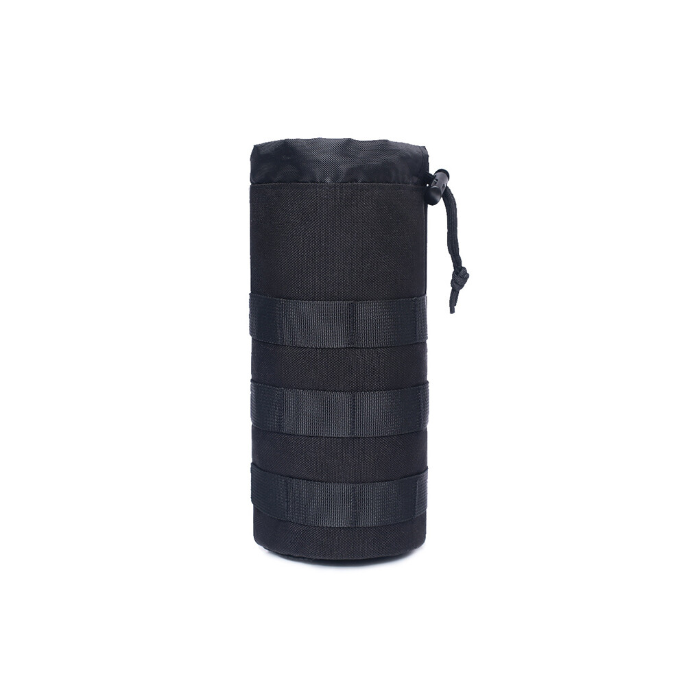 Inf Black Tactical Water Bottle Pouch, Molle Compatible Carrier For Hiking