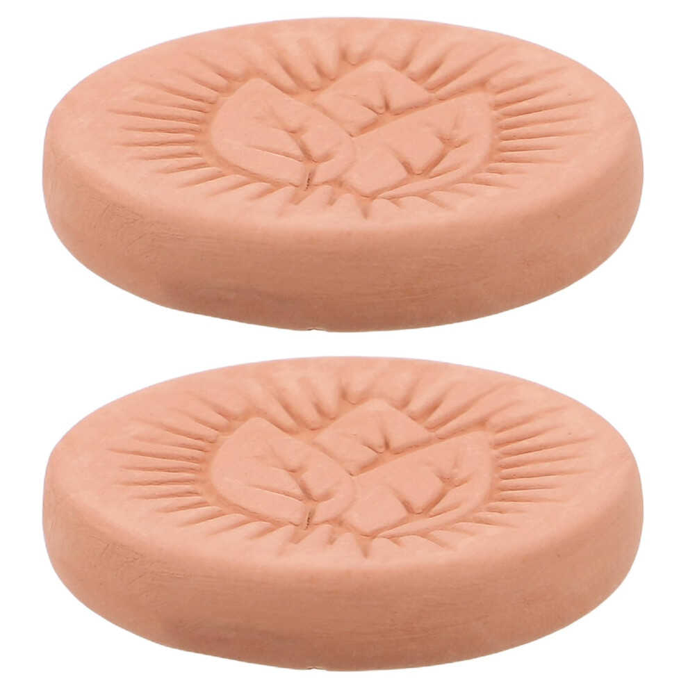Clay Cigar Humidifier Blocks 2Pcs Round LeafShaped Pads for Consistent Tobacco Moisture Control