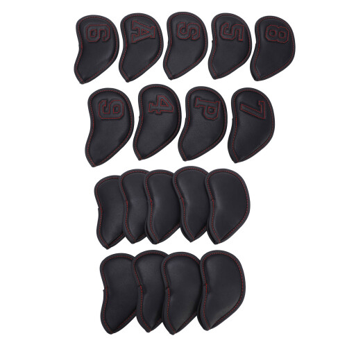 9Pcs Golf Iron Head Covers Waterproof PU