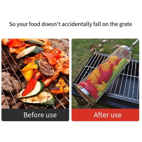 Grillbur med håndtag Grill rustfrit stål rullenet 1