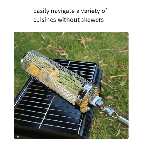 Grillbur med håndtag Grill rustfrit stål rullenet 2