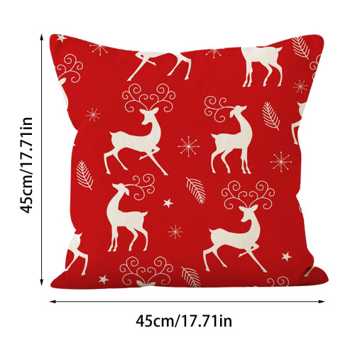 Capas de Almofada de Natal 45x45cm, Capa de Almofada de Algodão para Sofá, Decoração de Casa, Presente - Compatível com Decorações de Natal 2