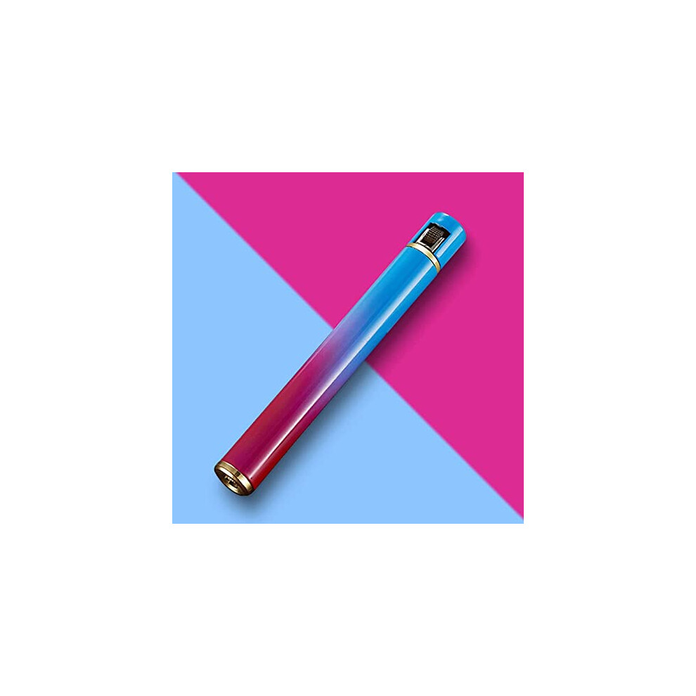 Pink Refillable Butane Lighter Mini Metal Cigarette Shape, Adjustable Flame, Compact Design For Camping Bbq Travel,