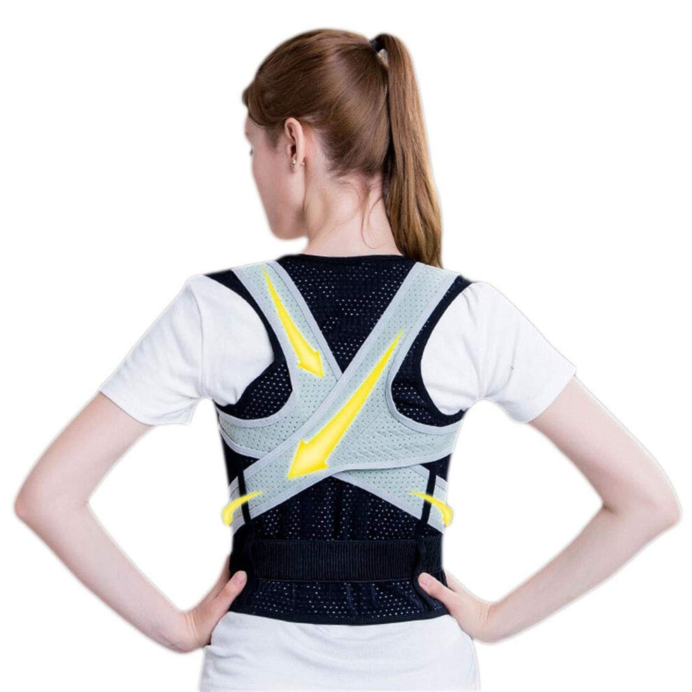 Posture Corrector Back Brace for Men and Women Adjustable Upper Back Support Relieves Shoulder Pain