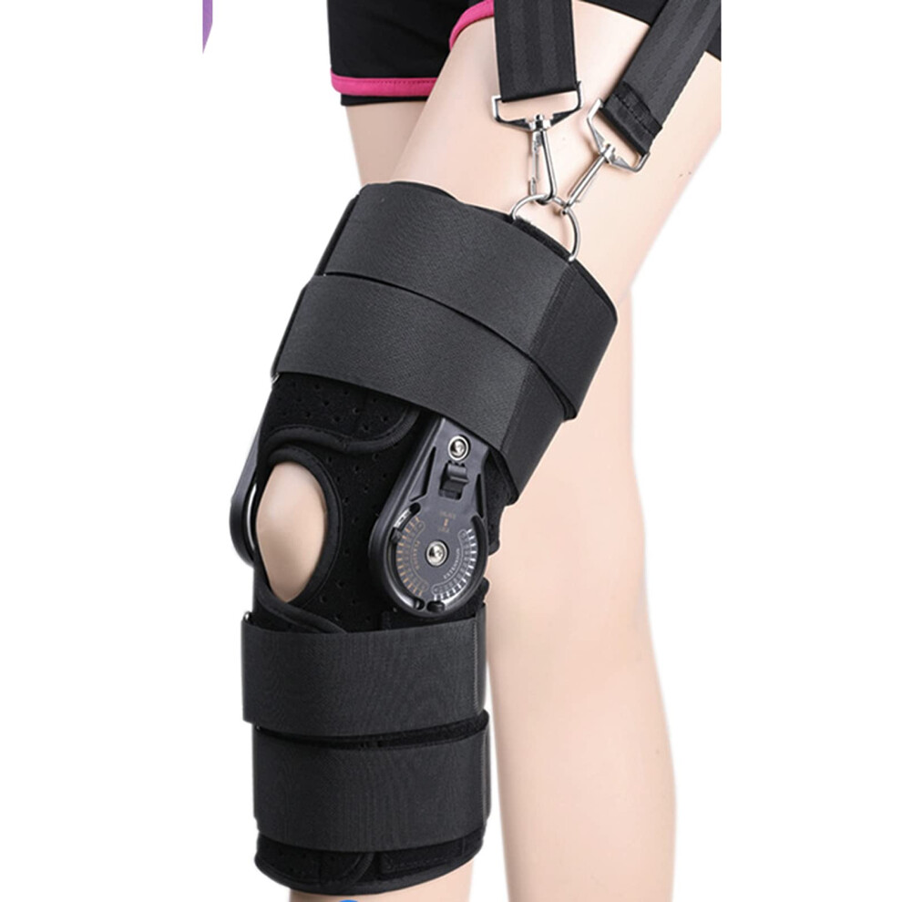 Adjustable Knee Brace with Hinged Support for Postoperative Recovery and Ligament Injury, Medium