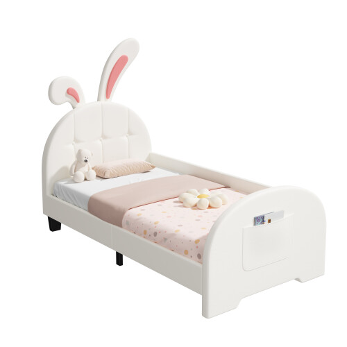 3ft Single Rabbit-Shaped Upholstered Bed Frame