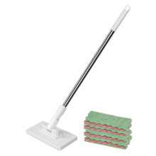Flat Mop with 4 Reusable Pads, 360 Flexible Rotation, Dual DryWet Mode, Adjustable Handle for Hardwood Floors