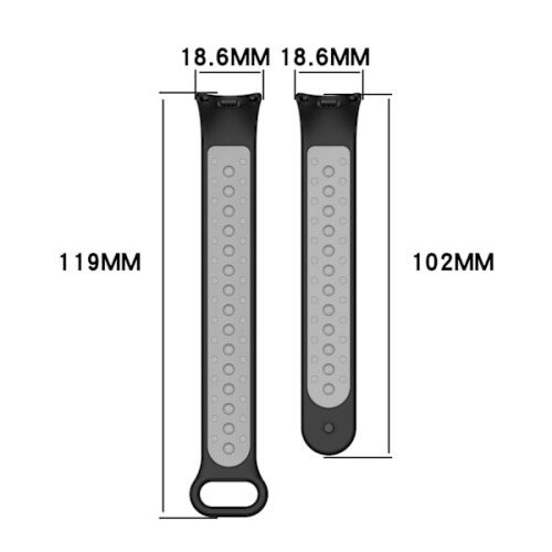 Silikone rem kompatibel med Xiaomi Mi Band8 Sort+grå 1
