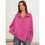 Women'S Button Oversized Side Slit High Low Sweatshirt Long Sleeve Reverse Seam Pullover Tunic Tops Rose Red S 4