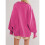 Women'S Button Oversized Side Slit High Low Sweatshirt Long Sleeve Reverse Seam Pullover Tunic Tops Rose Red S 7
