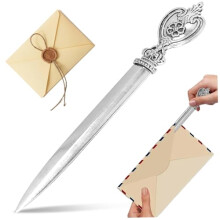 Vintage Silver Letter Opener, Durable Zinc Alloy Envelope Opener for Clean Envelope Cutting and Office Desk Use