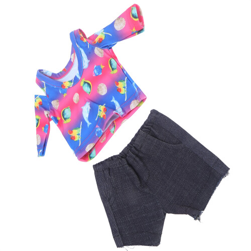 QD18032 Ensemble T-shirt pour poupée de 18 pouces 2