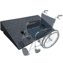 Rubber Threshold Ramp 2.8in Rise, NonSlip Wheelchair Doorway and Driveway Curb Ramp, Black
