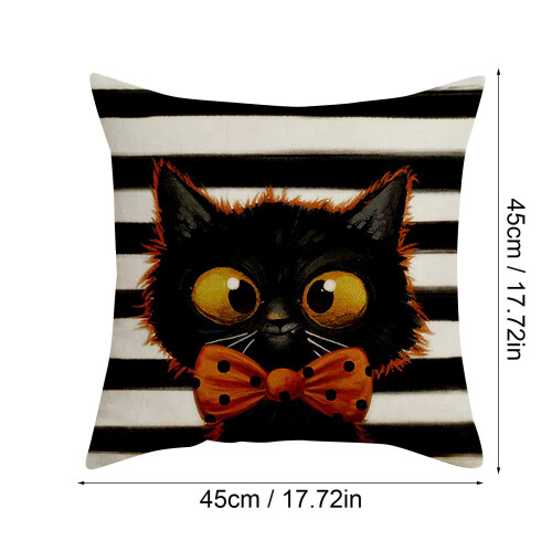 Housses de coussin Halloween en lin 45 x 45 cm 2