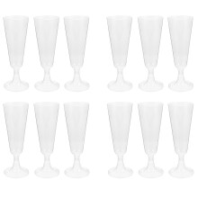 12oz Disposable Plastic Wine Glasses 12pcs Elegant Clear Goblets for Wedding Toasting and Party Use